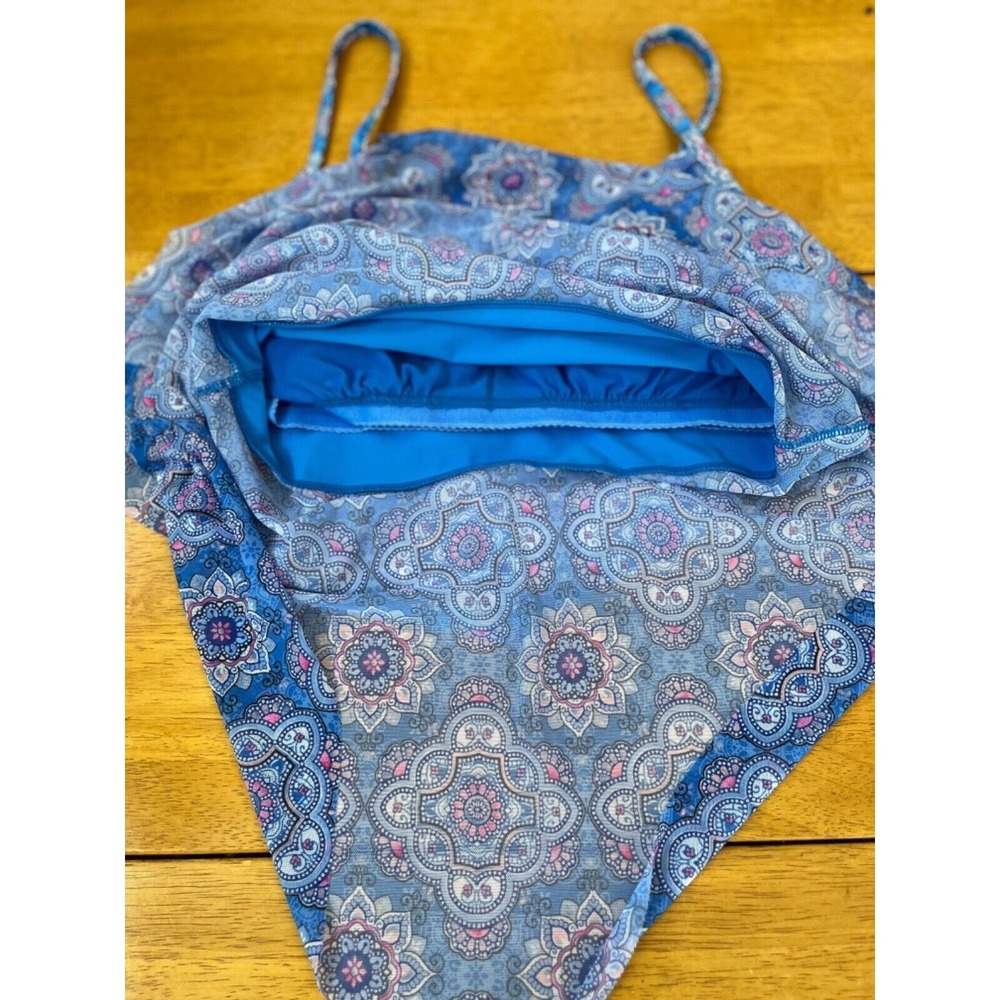 Beach House One Piece Swimsuit Portia Mesh Layer Tankini Top Boho Chic, Size‎ M - Picture 6 of 9